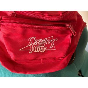 Vintage 70s Sweats and Surf Red Zippered Pockets with Buckle